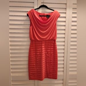 Adrianna Papell Coral Blouson Dress sz 6
